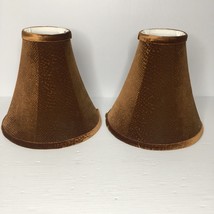 Frederick Cooper Lamp Shades Vintage (2) Brown Velour Snakeskin Horn 10x10x4 - £39.52 GBP