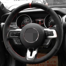 Diy Steering Wheel Cover Suede For Ford Mustang 2015-2019 / Mustang GT 2015-2019 - £29.87 GBP