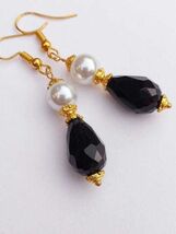 gold earrings pearl earrings Victorian earrings crystal Earrings Bohemia... - $47.88 CAD