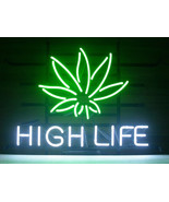 High Life Cannabis Leaf Art Neon Sign 16&quot;x14&quot; - £109.30 GBP
