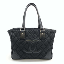Chanel Tote Bag Cocomark Nylon Leather Quilting Black - £1,734.92 GBP