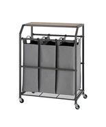 TRINITY 3-bag Laundry Cart with Flip-up Top,  36&quot;H x 27.5&quot;W x 16&quot;D NIB, ... - $137.15 CAD