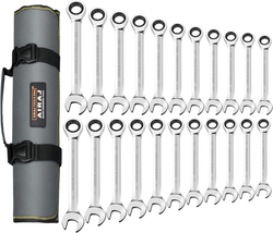  22-Piece Ratcheting Wrench Set: SAE and Metric, Chrome Vanadium Steel - £69.40 GBP