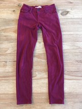 LEVIS 710 Girls Super Skinny Jeans Maroon Faux Suede Adjustable Waist Size 12 R - £15.18 GBP