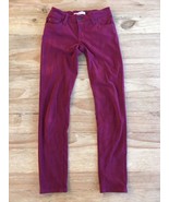 LEVIS 710 Girls Super Skinny Jeans Maroon Faux Suede Adjustable Waist Si... - £14.94 GBP