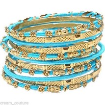 Amrita Singh Jaana Turquoise 12 Piece Bangle Set Lot Size 8 NEW MSRP $100 KB364 - £57.54 GBP