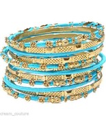 Amrita Singh Jaana Turquoise 12 Piece Bangle Set Lot Size 8 NEW MSRP $10... - £56.55 GBP