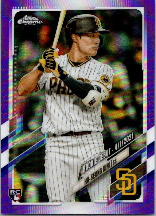 2021 Topps Chrome Update - Rookie Debut Ha-Seong Kim #USC12 Purple Refra... - $2.60