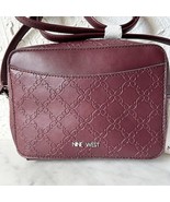 Nine West Calandra Mini Crossbody Bag Merlot Leather Women&#39;s Purse Zip Top - $42.70