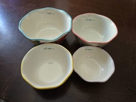 4 Pc Pioneer Woman Nesting Measuring Bowls/Cups Set Floral ceramic - £14.64 GBP