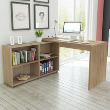 Corner Desk 4 Shelves Oak - £145.85 GBP