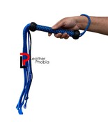 Blue &amp; Black Real Cowhide Leather Cat O&#39; Nine Tails Flogger - $26.36