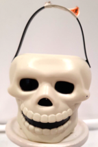 VTG 90&#39;s Hilco Halloween Skull Skeleton 3&quot; Mini Bucket Blow Mold Candy Container - £9.66 GBP