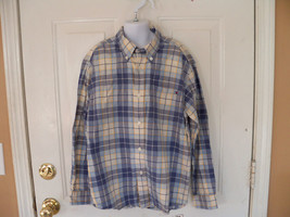 Tommy Hilfiger Blue Plaid Long Sleeve Dress Shirt Size Medium Boy&#39;s EUC - £11.67 GBP