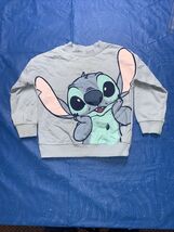 DISNEY Stitch Sweater Kids Size 3T Blue Long Sleeves Graphic Pullover - $9.89