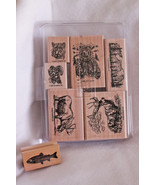 Stampin&#39; Up Yukon Mounted Rubber Stamp Set 2002 + Fish Stamp - $47.98 CAD
