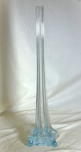 Eiffel Tower Clear Art Glass Floral Bud Vase Tapered Flared Bottom 16&quot; a - $39.59