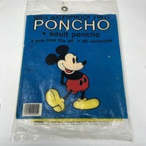 Vintage 90s Disney Parks Waterproof Adult Poncho Rain Coat *NEW* - $27.83