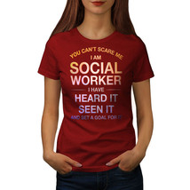 Wellcoda Can&#39;t Scare Social Worker Womens T-shirt, Job Casual Design Printed Tee - £14.76 GBP+