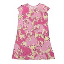 Lilly Pulitzer Girls T-Shirt Dress Pink Yellow Floral Print - Youth XL (12-14) - £25.22 GBP