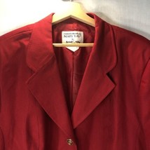 Vintage Mary Kay by Brookhurst Consultant Red Blazer MK Buttons Size 20R - $49.49