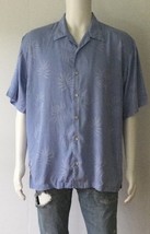 TOMMY BAHAMA 100% Silk Digital Palms Short Sleeves Camp Shirt (Size L) - $19.95