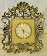 Vintage Mid-Century Modern French Style Ormulu Electric Table Clock - $2,792.85 MXN