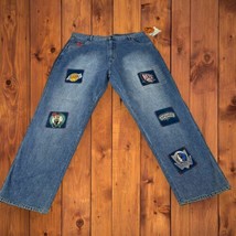 NWT Vintage UNK Jeans Mens 42 x 34  Retro NBA Basketball Patches 90s Y2K Denim - £74.94 GBP