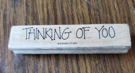 Stampin' Up! Wood Stamp Greetings 4 Thinking Of You Strip Border Title 1997 C - $3.95