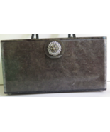 Vintage Lucite Purse Unmarked Grey Box Purse 1950’s 9&quot; X 5&quot; X 4&quot; - $98.05 CAD