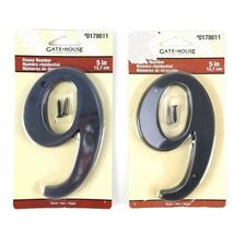 (Lot of 2) Gatehouse House Number Black 5" Solid Zinc # 9 - $8.44