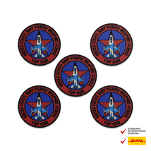 TopGun Blue White Flight Pilot Aviator USN FighterWeapon School Embroidery Badge - £5.99 GBP