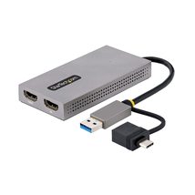 StarTech.com USB 3.0 or USB-C to Dual HDMI Adapter for Windows &amp; macOS, ... - £82.63 GBP