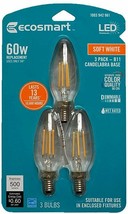 Ecosmart LED 60W Soft white Candelabra base B11 - 1003942961 - £5.53 GBP