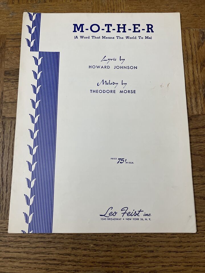 M-O-T-H-E-R Sheet Music - $15.89