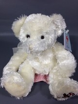Russ Berrie Candie Plush White Teddy Bear Christmas Bear Candy Cane 8&quot; NWT - £19.81 GBP