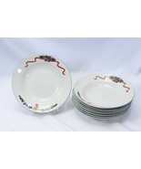Christmas Morning Origins Newcor Rim Soup Bowls 7 7/8&quot; Lot of 8 Xmas - $627.82 MXN