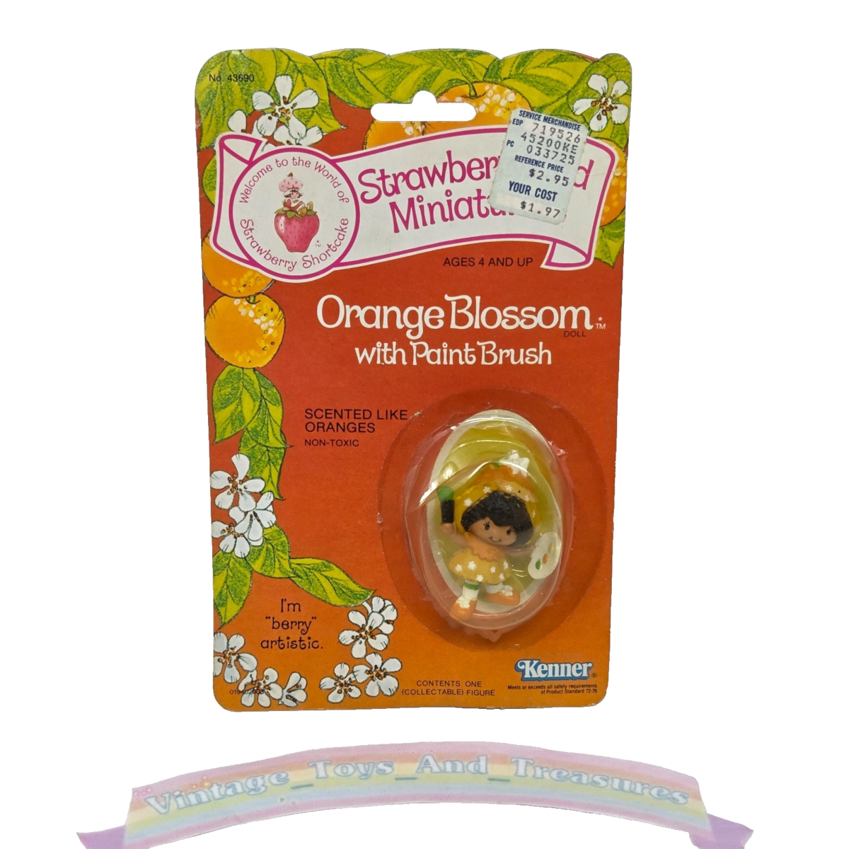 VTG STRAWBERRYLAND MINIATURES ORANGE BLOSSOM w PAINT BRUSH STRAWBERRY SH... - $33.25