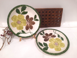 SET of  2 Blue Ridge Pottery  Greenbrier 6 1/4&quot; Plates Pie Crust Edge  F... - $9.26