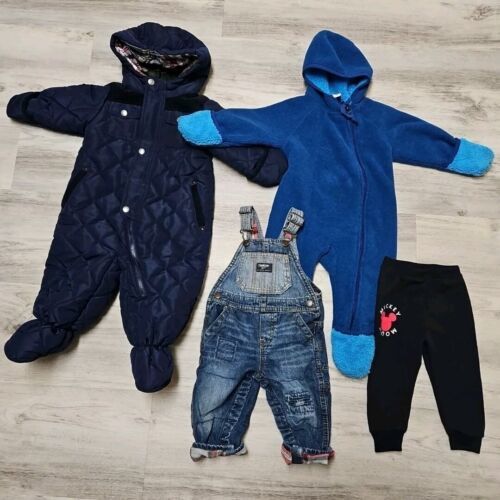 Boys Clothes Lot 12M 12-18 4pc Rothschild Snowsuit REI Fleece Suit OK Ov... - £30.31 GBP
