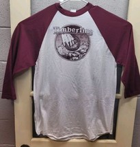 Timberline T Shirt size XL 3\4 inch sleeve~baseball~Maroon\White~Augusta~guitar - £15.99 GBP