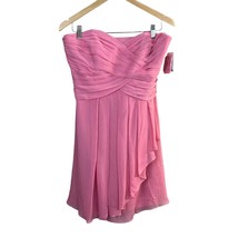 Davids Bridal Dress 12 Rosepetal Strapless Crinkle Chiffon Cascade Bridesmaid - £40.58 GBP