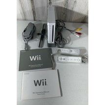 Nintendo Wii White Game Console Bundle 2 Controllers Nunchuck Bar RVL-00... - £44.34 GBP