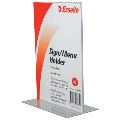 Esselte Double Sided Portrait Sign or Menu Holder - A5 - $21.95