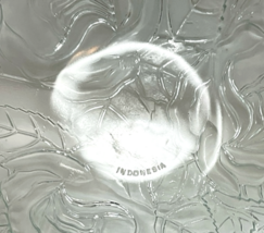 Vintage 9" Frosted Glass Floral Rose Embossed Bowl With Scalloped Edge Indonesia image 9
