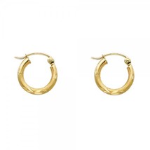 14K Gold Diamond Cut Mini Hoop Earrings - $91.99+
