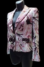 Fancy Woman Jacket Formal For Spring Fabric With Real Inox Yarn Glossy Rose - £106.69 GBP