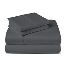 Lavish Touch King Size Sheet Set - Cotton Rich 1250TC Tri-Blend with Solid Satee - £53.14 GBP
