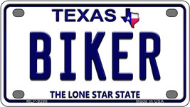 Biker Texas Novelty Mini Metal License Plate Tag - £11.76 GBP