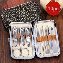 10Pcs Pedicure Manicure Set Nail Cuticle Clippers Cleaner Grooming Kit C... - $17.99